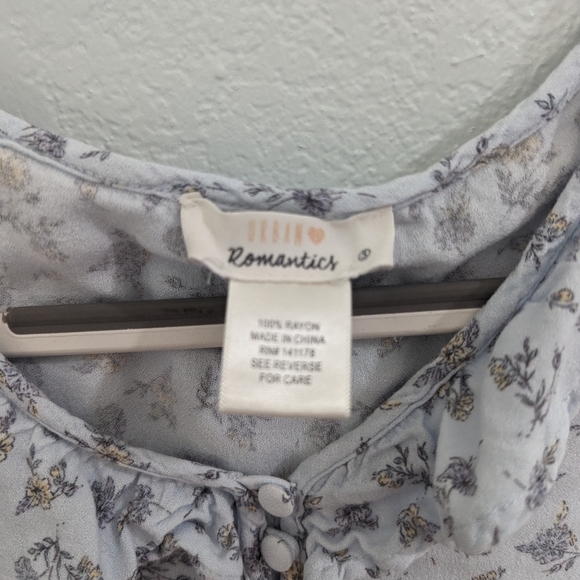 URBAN Romantics blue floral babydoll top - Picture 6 of 11